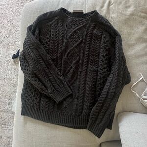 ESSENTIALS Fear of God Men's charcoal black Cable Knit Sweater